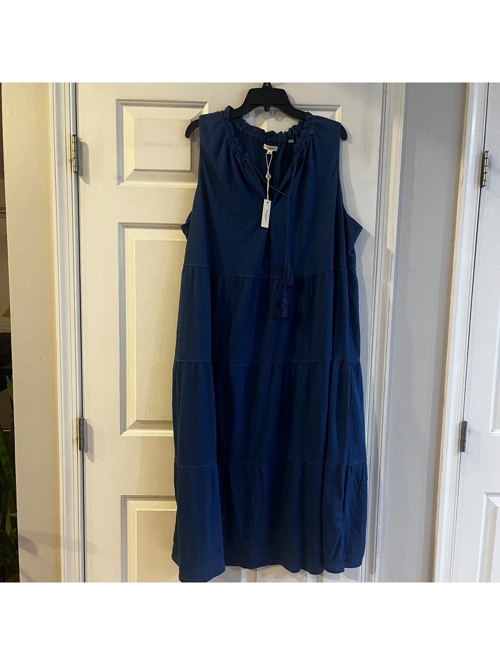 Max Studio London Cobalt Blue Sleeveless Tiered Dress 3X
